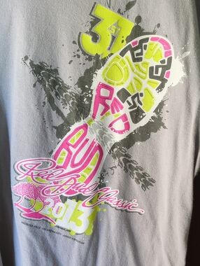2013 Men's Gray Red Bud Classic T-shirt Size L